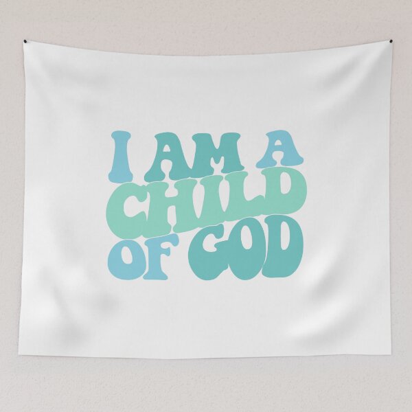 Item preview, I Am A Child Of God - John 1:12 Teal - Retro designed and sold by amazingjoy.