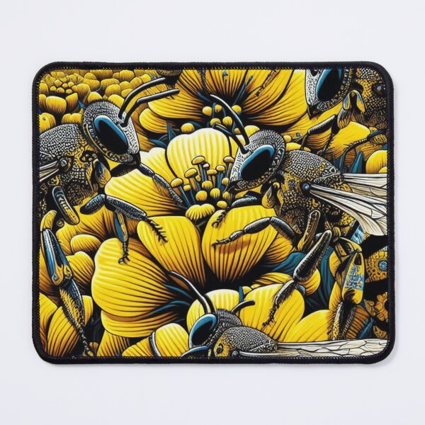Item preview, Bees Pattern - Vibrant Yellow, Black, and White Color Palette designed and sold by asbno19.