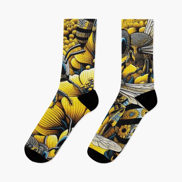 Item preview, Bees Pattern - Vibrant Yellow, Black, and White Color Palette designed and sold by asbno19.
