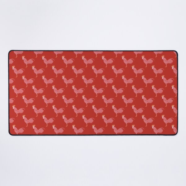 Item preview, marching roosters on a red background designed and sold by colorofmagic.