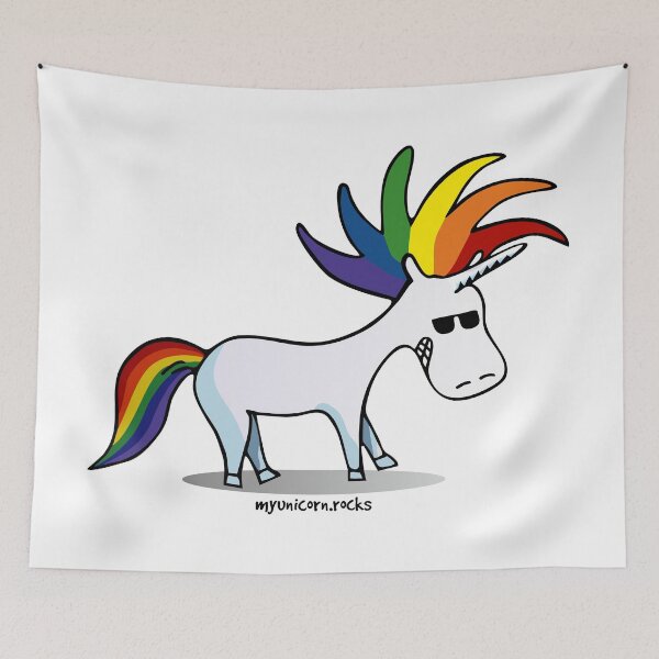 Artikelvorschau, Punk Regenbogen Einhorn entworfen und verkauft von claudiasartwork.