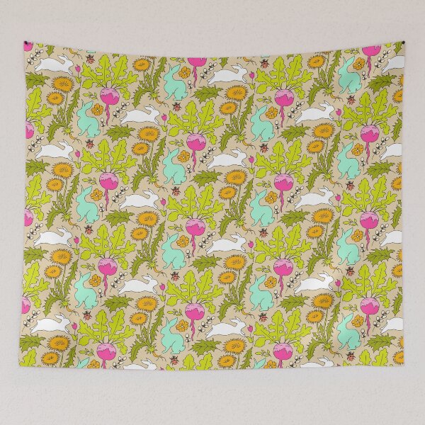 Item preview, colorful rabbits in the vegetable garden designed and sold by colorofmagic.