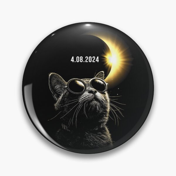 Item preview, Eclipse solar Gato con gafas 8 de abril de 2024 designed and sold by Tigerr3g.