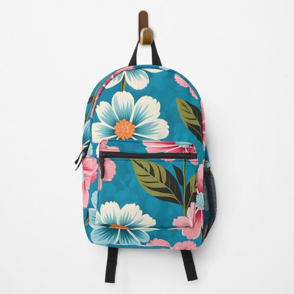 Item preview, Mid Century Modern Botanical Flower Pattern Pink, Light Blue designed and sold by Prints and Lifestyle.