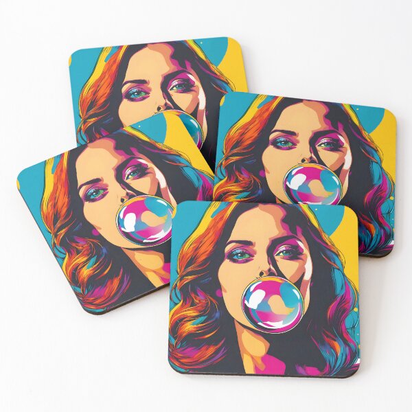 Item preview, Pop Art Woman Blowing A Bubble designed and sold by AIncredible.
