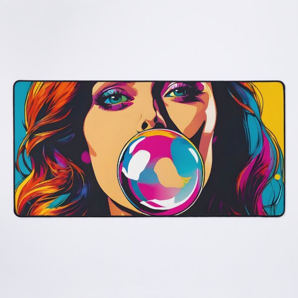 Item preview, Pop Art Woman Blowing A Bubble designed and sold by AIncredible.