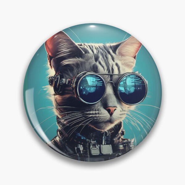 Item preview, Cool Steampunk cat with glasses looking super serious designed and sold by Freshestgoods.