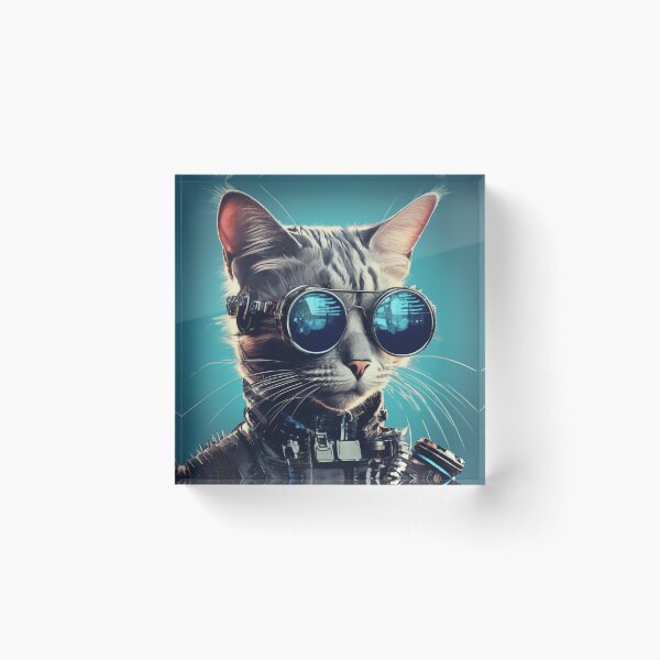 Item preview, Cool Steampunk cat with glasses looking super serious designed and sold by Freshestgoods.