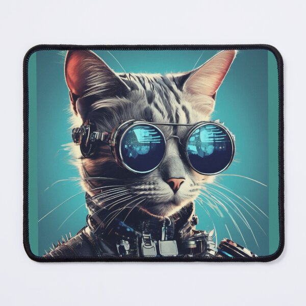 Item preview, Cool Steampunk cat with glasses looking super serious designed and sold by Freshestgoods.
