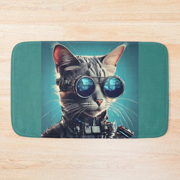 Item preview, Cool Steampunk cat with glasses looking super serious designed and sold by Freshestgoods.