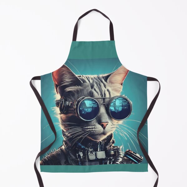 Item preview, Cool Steampunk cat with glasses looking super serious designed and sold by Freshestgoods.