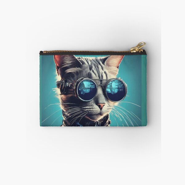 Item preview, Cool Steampunk cat with glasses looking super serious designed and sold by Freshestgoods.