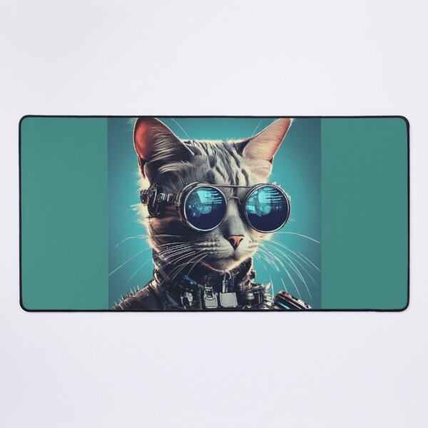 Item preview, Cool Steampunk cat with glasses looking super serious designed and sold by Freshestgoods.