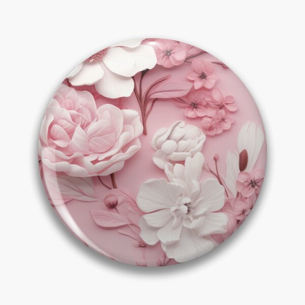 Item preview, Hyper Realistic 3-Dimensional Pink and White Floral Seamless Pattern designed and sold by SourHeadPattern.