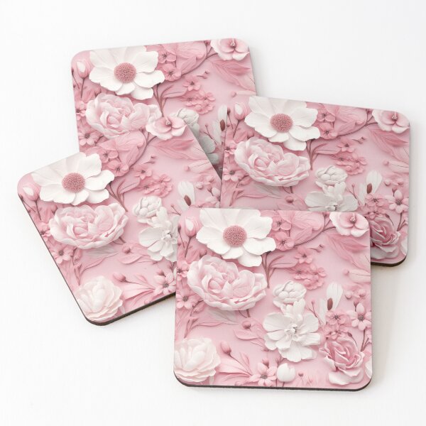 Item preview, Hyper Realistic 3-Dimensional Pink and White Floral Seamless Pattern designed and sold by SourHeadPattern.