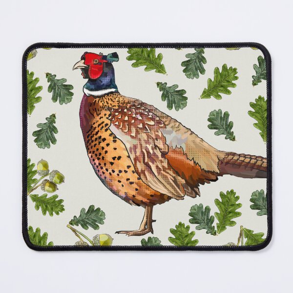 Item preview, Pheasant with Oak Leaves Acorns by BeeFoxTree (Cream) designed and sold by BeeFoxTree.