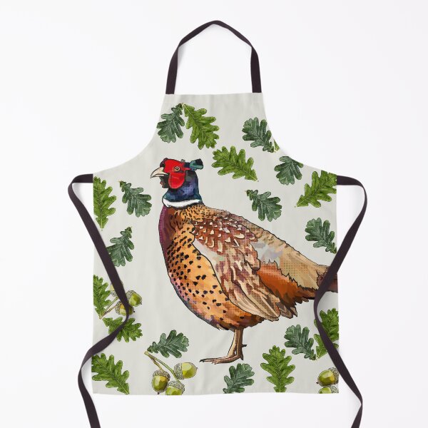 Item preview, Pheasant with Oak Leaves Acorns by BeeFoxTree (Cream) designed and sold by BeeFoxTree.
