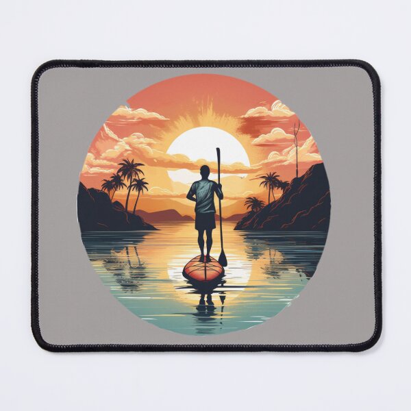 Aperçu de l'œuvre Coucher de soleil sur une planche à pagaie créée et vendue par NordicKonzept.