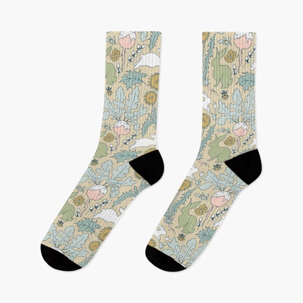 Item preview, pastel colored rabbits in the vegetable garden designed and sold by colorofmagic.