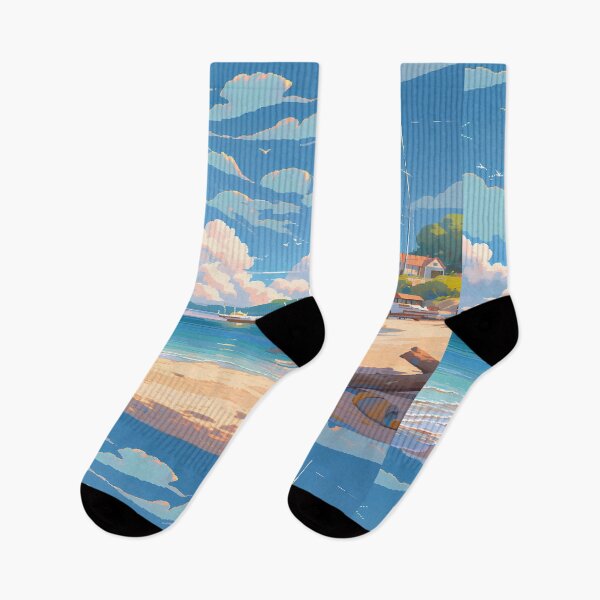 Item preview, Anime beach scene, pixel art- Sunny days designed and sold by octoboobs.