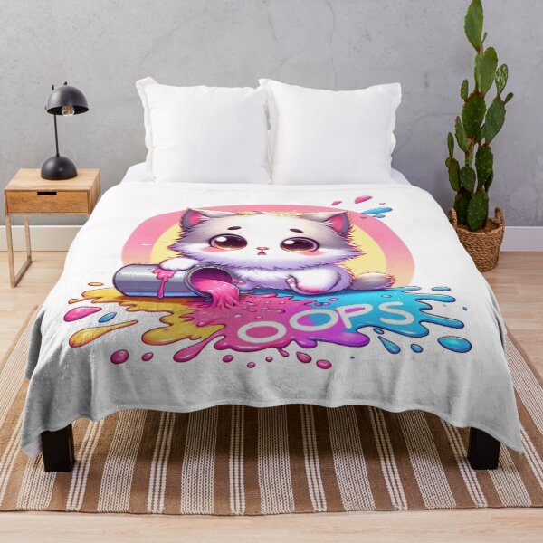 Item preview, Cute Cartoon Kitten Spilling Paint "Oops" designed and sold by ImagineCorner.