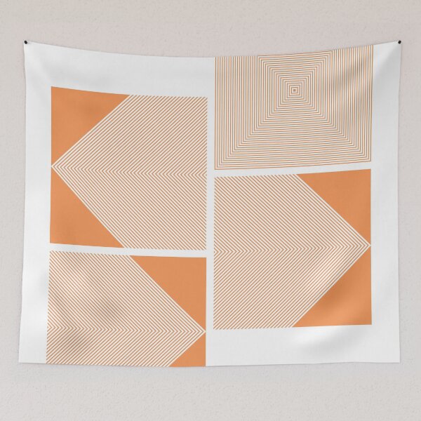 Item preview, Bauhaus orange squares design designed and sold by KMA Home Design.