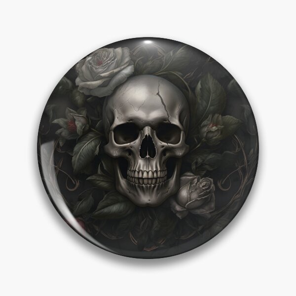 Item preview, Skull and Roses Candle - Gothic Floral Home Decor Accent  designed and sold by PandaTShirtShop.
