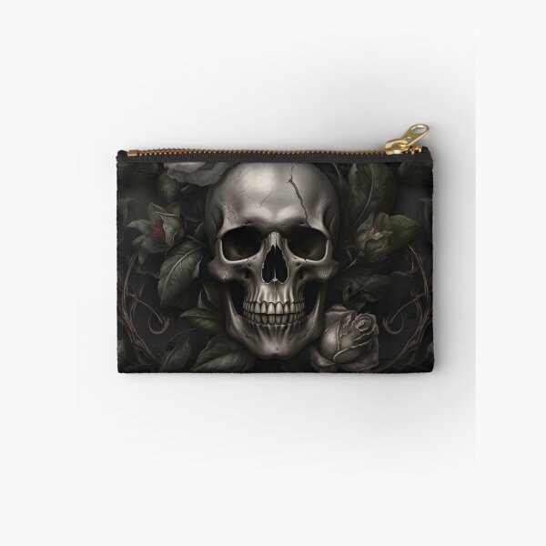 Item preview, Skull and Roses Candle - Gothic Floral Home Decor Accent  designed and sold by PandaTShirtShop.