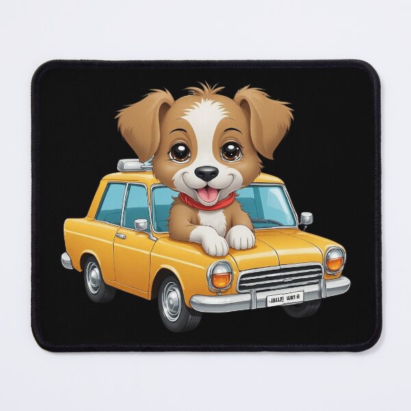 Item preview, Dog and yellow car designed and sold by Digital Dreams Arts.