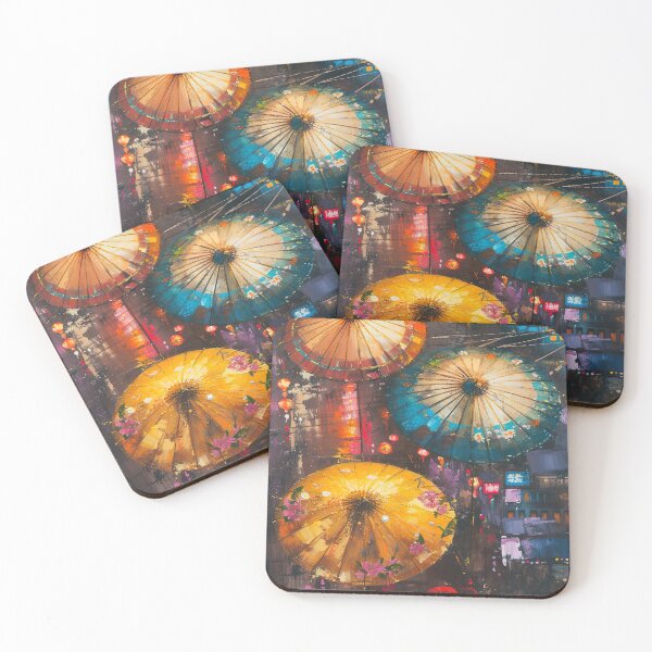 Item preview, abstract art of colorful umbrellas designed and sold by UmagineArts.