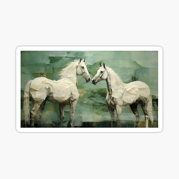 Two Horses in a Green Pasture Sticker
