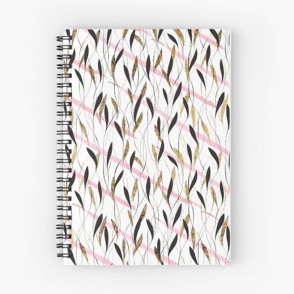 Item preview, Pink Watercolor Brushstroke Gold Black Leafy Vines designed and sold by Blkstrawberry.