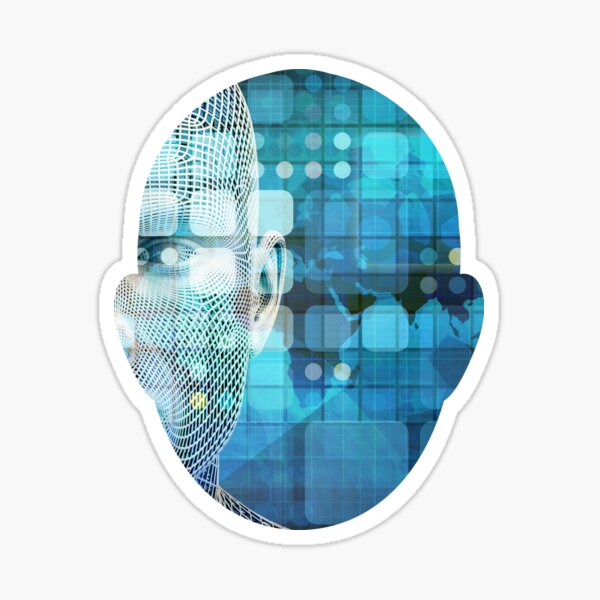 Technology in your head, greetings from the future Sticker