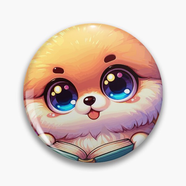 Item preview, Kawaii Bookworm Pomeranian | Adorable Chibi Pom Puppy  designed and sold by KawaiiPuppies.