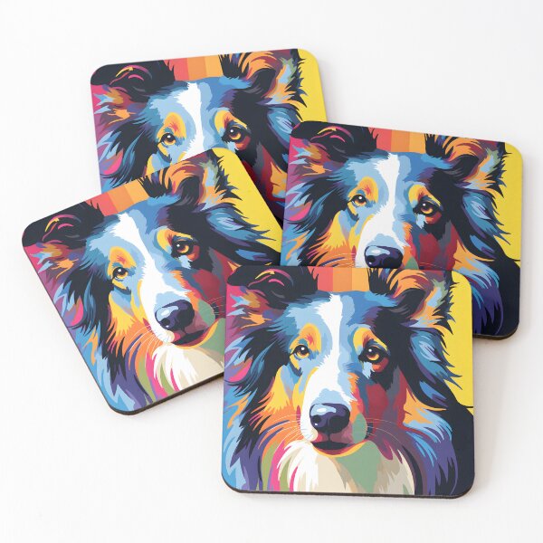 Item preview, Collie dog portraits drawing. animal colorful. Animal throw pillow.  designed and sold by formform.