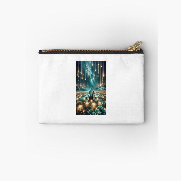 Item preview, - An otherworldly portrait of the Tin Man sitting in a surreal field under a starry sky, with radiant lights cascading overhead.  designed and sold by quantum X.