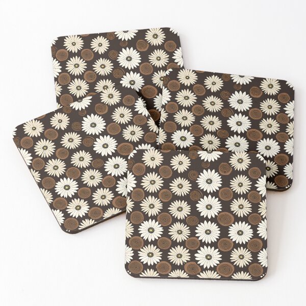 Item preview,  Mid Century Modern Botanical Flower Pattern  Brown designed and sold by Prints and Lifestyle.