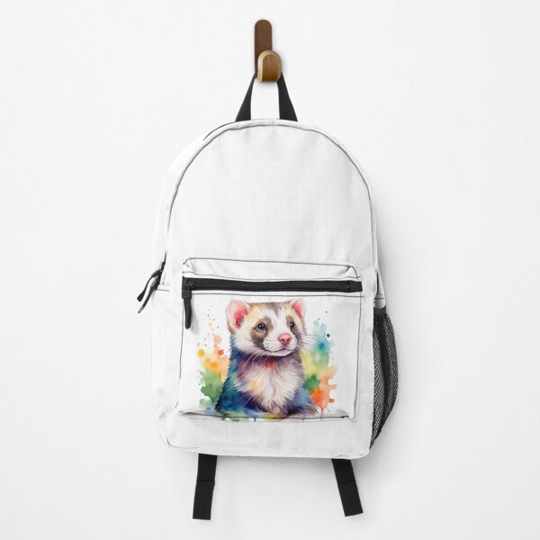 Item preview, Colorful Watercolor Adorable Ferret Portrait designed and sold by anyasevchenko.