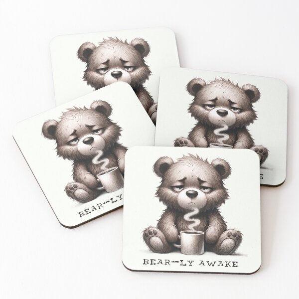 Item preview, Sleepy Grizzly - Reluctant Morning Bear Illustration designed and sold by RuyaFab.