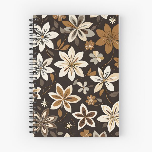 Item preview,  Mid Century Modern Botanical Flower Pattern Brown designed and sold by Prints and Lifestyle.