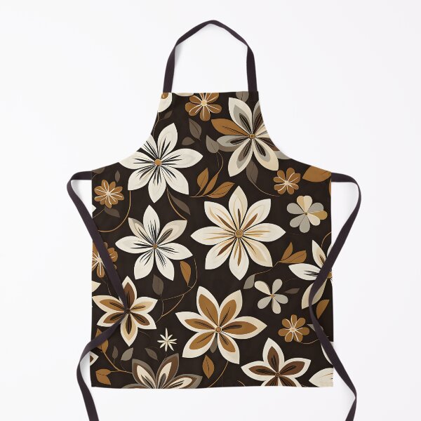 Item preview,  Mid Century Modern Botanical Flower Pattern Brown designed and sold by Prints and Lifestyle.