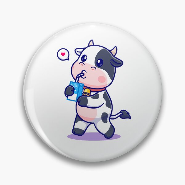 Aperçu de l'œuvre Dessin animé mignon vache buvant du lait créée et vendue par Infinitehub.