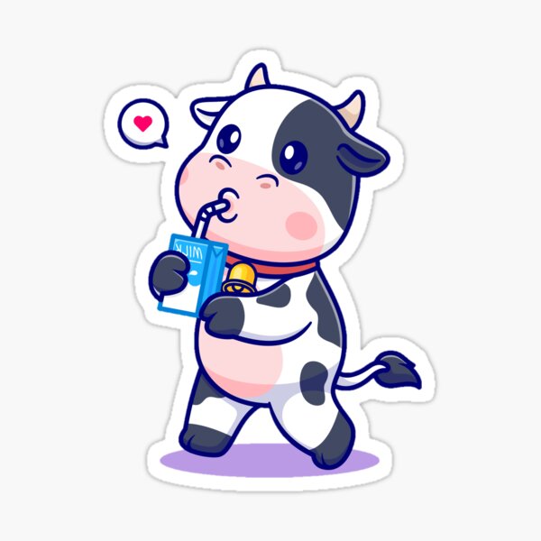 Item preview, Linda vaca bebiendo leche de dibujos animados designed and sold by Infinitehub.