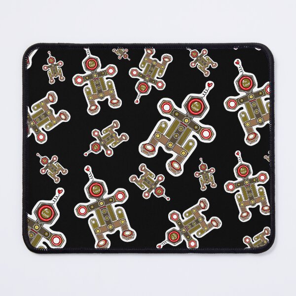 Item preview, Robot in love Black pattern designed and sold by wwwariatka.