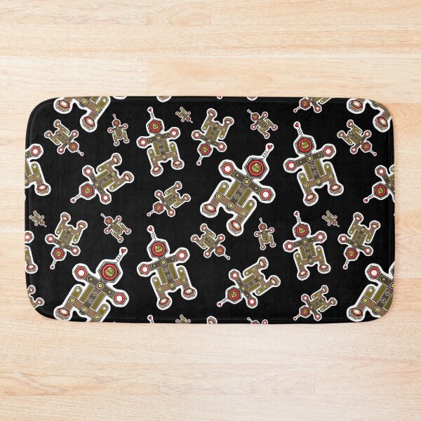 Item preview, Robot in love Black pattern designed and sold by wwwariatka.