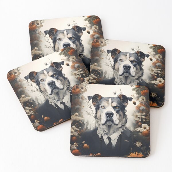 Item preview, Elegant dog in a floral frame designed and sold by Woof-WoofSK.