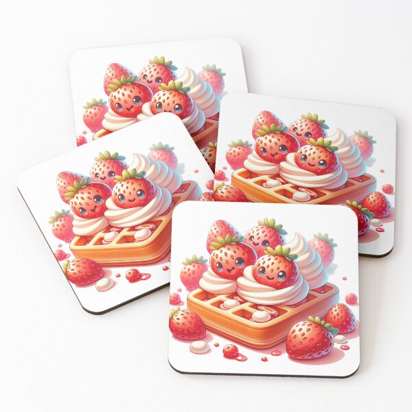 Item preview, Whimsical Strawberries With Waffles designed and sold by JuniperFinch.