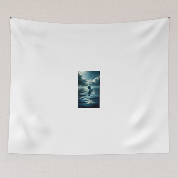Item preview,  A poetic portrait of the Tin Man floating aimlessly on a sea under a cloudy sky, looking into the abyss. designed and sold by quantum X.