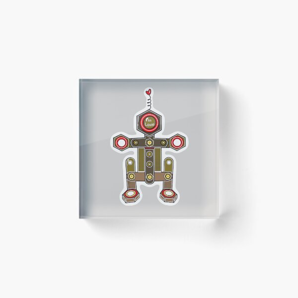 Item preview, Robot in love grey designed and sold by wwwariatka.