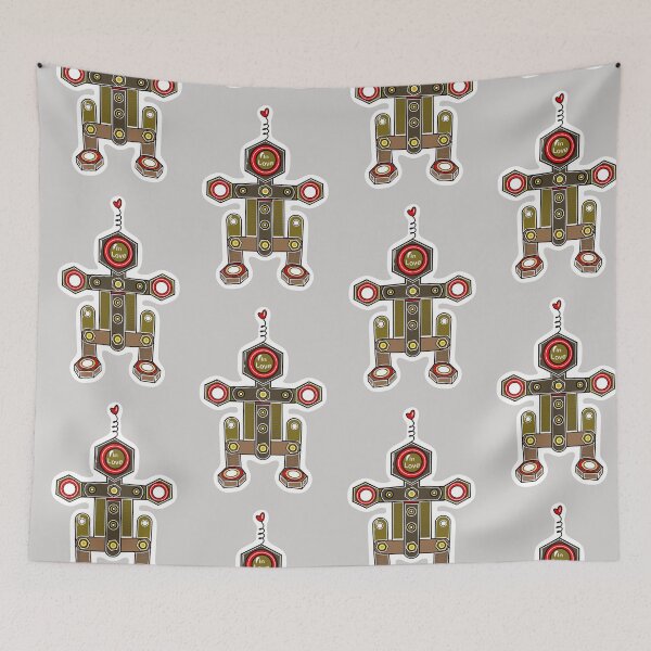 Item preview, Robot in love grey designed and sold by wwwariatka.